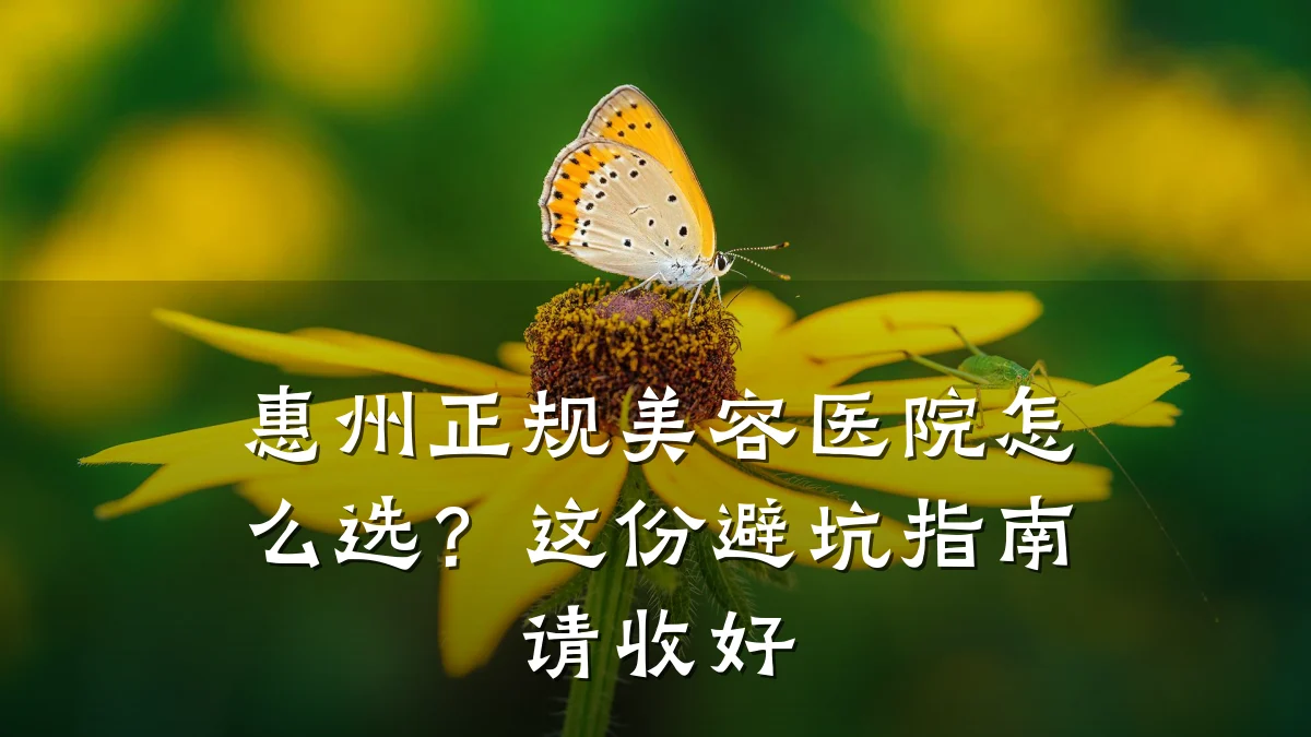 惠州正规美容医院怎么选?这份避坑指南请收好
